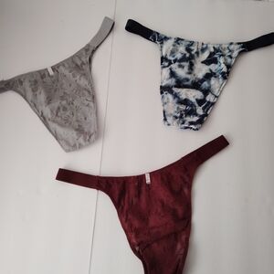 PINK Victoria's Secret Floral and Tie-Dye Panties Trio